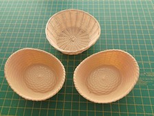 Set Of 3 Mini Wicker Effect Plastic Baskets