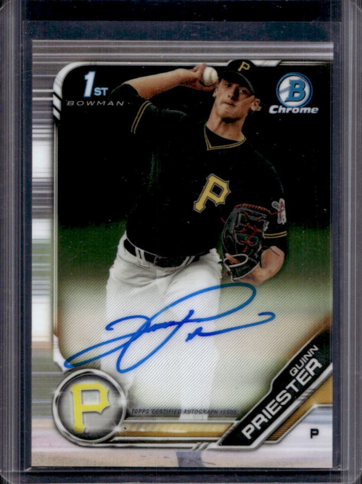 2019 Bowman Draft Quinn Priester Chrome Auto 1st Prospect #CDA-QP Pirates