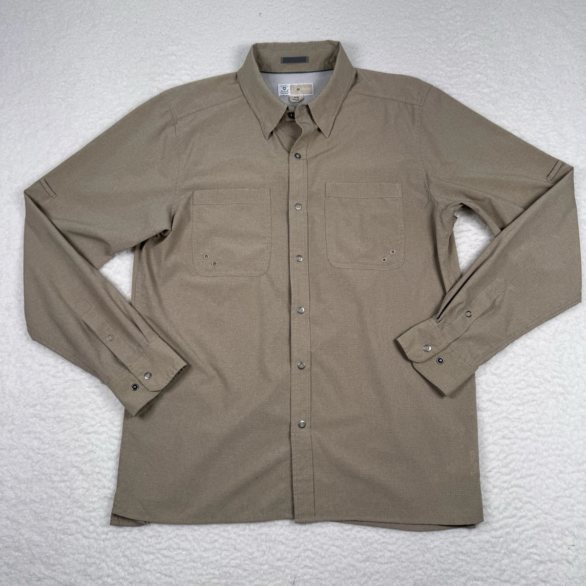 Chemise De Randonnée ExOfficio Homme - Manches Longues, Beige, Taille XL - Insect Shield