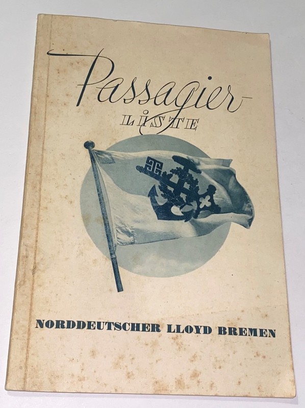 Rare Antique SS Bremen German Ocean Liner Ship Passenger List Summer! NDL 1935!