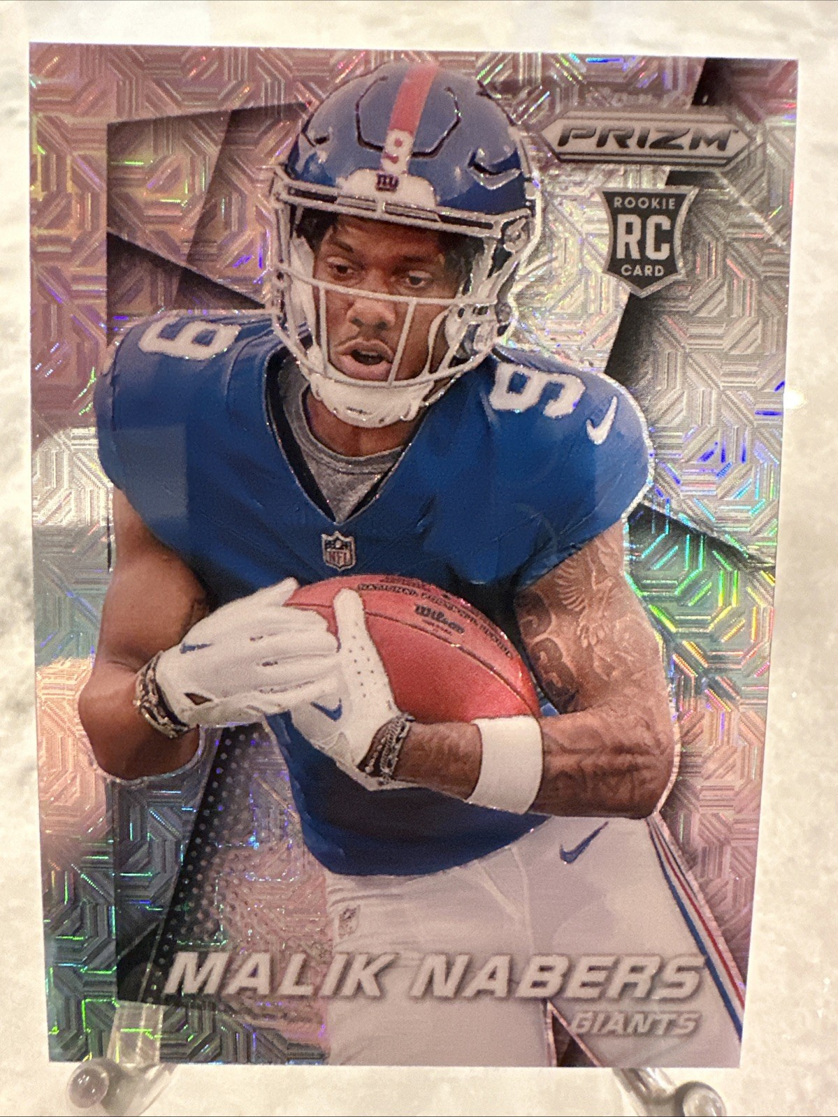 Malik Nabers 2024 Panini Prizm Flashback Rookie-Mojo Prizm #5 /25 Giants RC