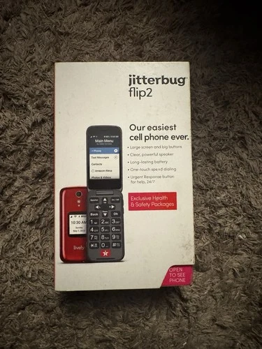 Jitterbug Flip2 Cell Phone for Seniors Large Screen Red Brand new Factory sealed