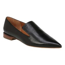 Topaz Black Leather Franco Sarto Loafers