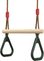 Kinderholz Trapeze Schaukel Mit Kunststoff Turnringen 160 Kg Belastbar