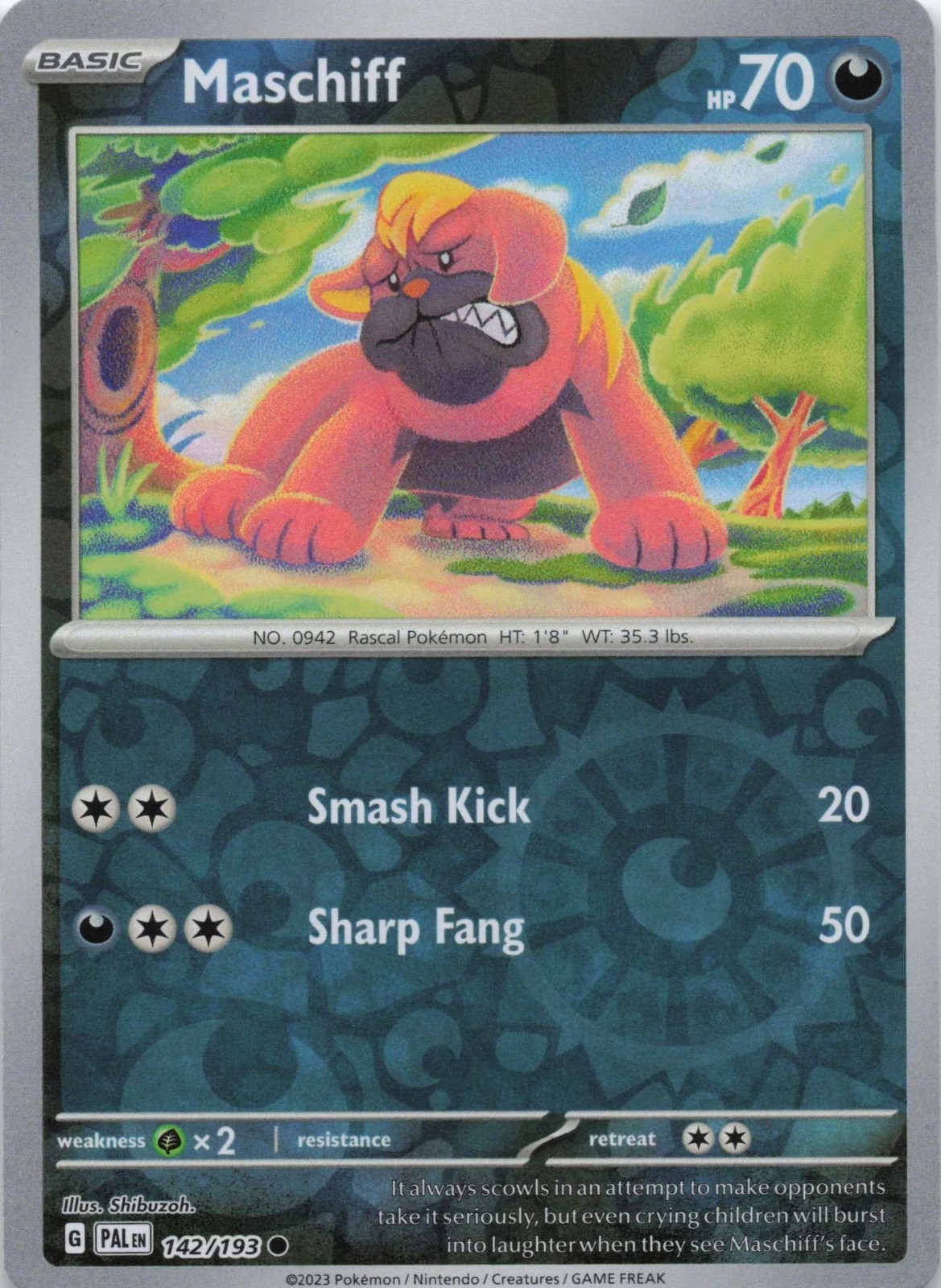 Maschiff - 142/193 SV02: Paldea Evolved Reverse Holo NM