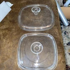Vintage Pyrex A-9-C Clear Glass Replacement Lid 8 x 8 Square Fitting Lot 2 A7C
