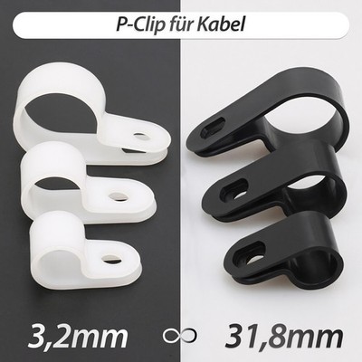 P-Clip für Kabel 3,3-32mm, Nylon Kabel-Schelle-Fixierung Chassisklemmen Klammer