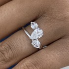 1.6ct Pear Anniversary Ring White Gold 14K Labcreated Diamond F/VS — photo 1