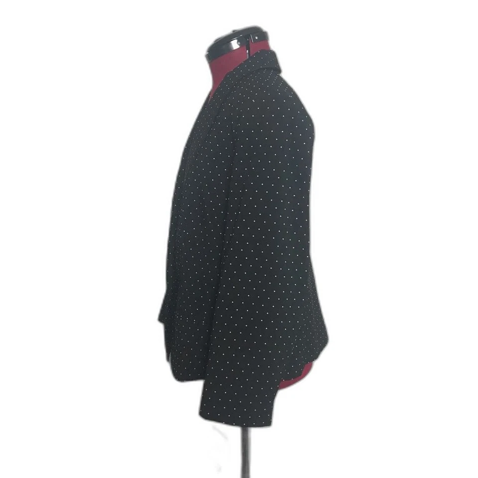 Blazer Kasper Mujer Talla 16 Negro con Lunares Blancos Manga 3/4 Un Botón Nuevo con Etiquetas Foto 3 de 4