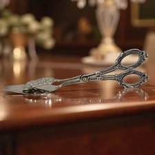 Antique Web Sterling Silver Ornate Pastry Tongs – Art Nouveau Floral Design