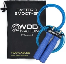 Best WOD Nation Attack Speed Jump Rope Adjustable Jumping Ropes Unique Two Cable