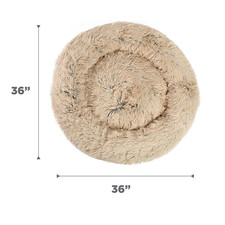 Best Friends by Sheri 4601 The Original Calming Donut Dog Bed, 36" x 36", Taupe,