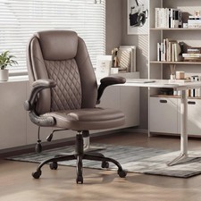 Leather Office Chair, Computer Desk Chair with Adjustable Lumbar Support, Thi...