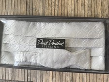 David Donahue Sterling Cummerbund Set Bow Tie 100 Italian Silk Light Grey