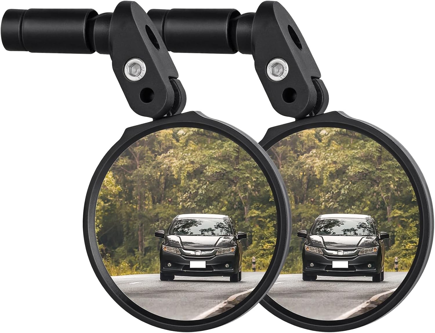 Bike & E-Scooter Handlebar Mirror 360&deg; Rotatable Unbreakable Convex Lens (2)