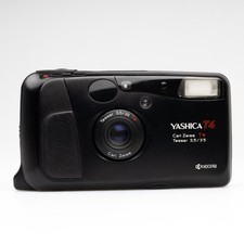 Yashica T4 3.5 35mm Carl Zeiss Japan Camera For Parts / Repair partially works