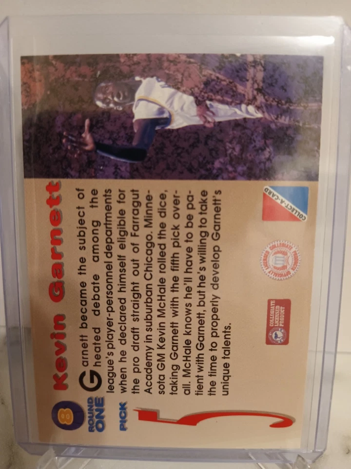 Kevin Garnett 1995 Pro Draft Basketball Rookie Card #8 (RC) NBA HOF - Image 2 of 2