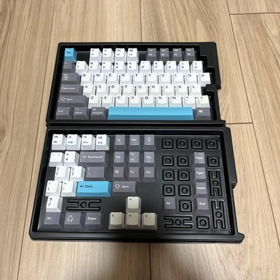 Keychron Keycap Set Q1 & K2 OEM Dye-Sub PBT Grey White Blue Used