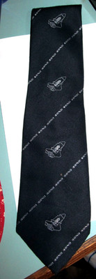 Vintage  Space Shuttle Men's Blue Dress Tie, Space Program ERNO