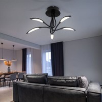 Deckenleuchte Deckenlampe Wohnzimmerlampe Led Design Flurlampe Schwarz H 33 Cm