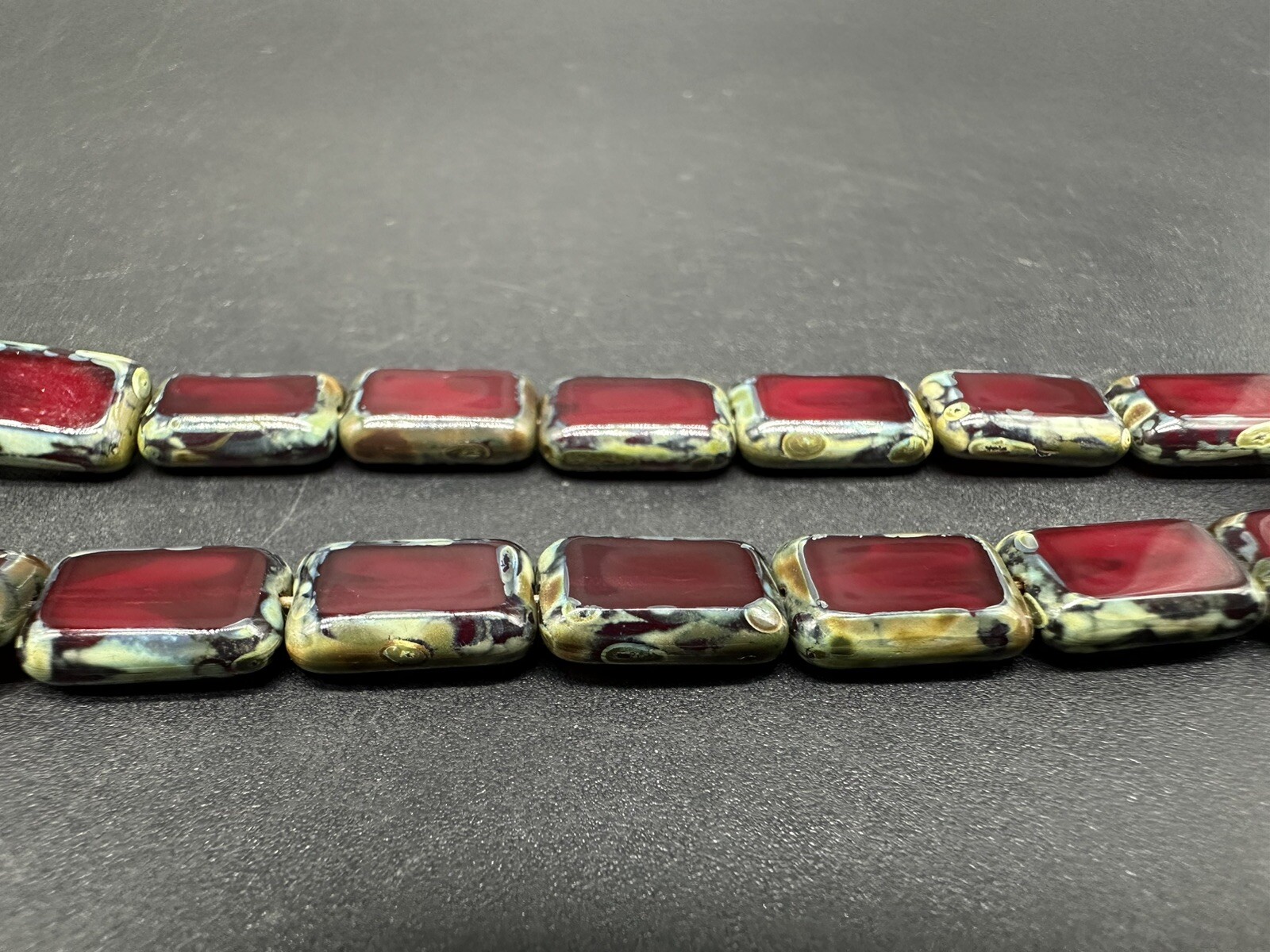 Stone Silver Tone Statement Toggle Necklace Red L… - image 6