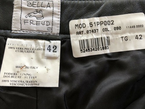 **M*42* BELLA FREUD Genuine Leather Straight top crop Pants Capri made in ITALY - Picture 10 of 10