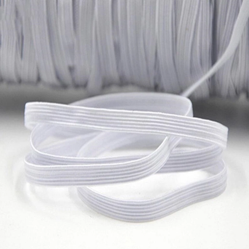 5mm 1/4" Inch Width Flat Elastic Band 100 Yard Sewing Trim DIY Face Mask String - Image 4 of 4