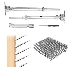 50 Pack Surface Mount Toggle Turnbuckle Fits 1/8" Cable Railing Fits Wood Posts