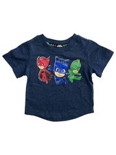 Camiseta PJ Masks Infantil Niños Manga Corta Azul Marino Camiseta