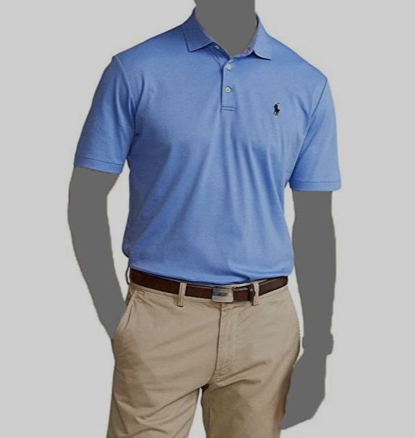Polo Ralph Lauren da uomo blu vestibilità classica logo pony da $110 taglia M