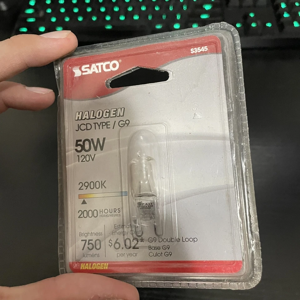 Lot 2 Satco S3546 JCD TYPE / 75W 75T4/G9/CL/120V 75-Watt T4 G9 Base Light Bulb,m - Image 2 of 3