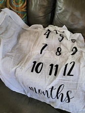 40×47 in Baby Monthly Milestone Blanket - Baby Shower Gift Babies First Year!