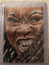 THE WALKING DEAD SKETCH CARD OF MICHONNE BY JENNIFER ALLYN