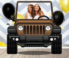 Brown Jeep Car, Vehicle Theme, DIY Photo Booth Props, Non-Personalized