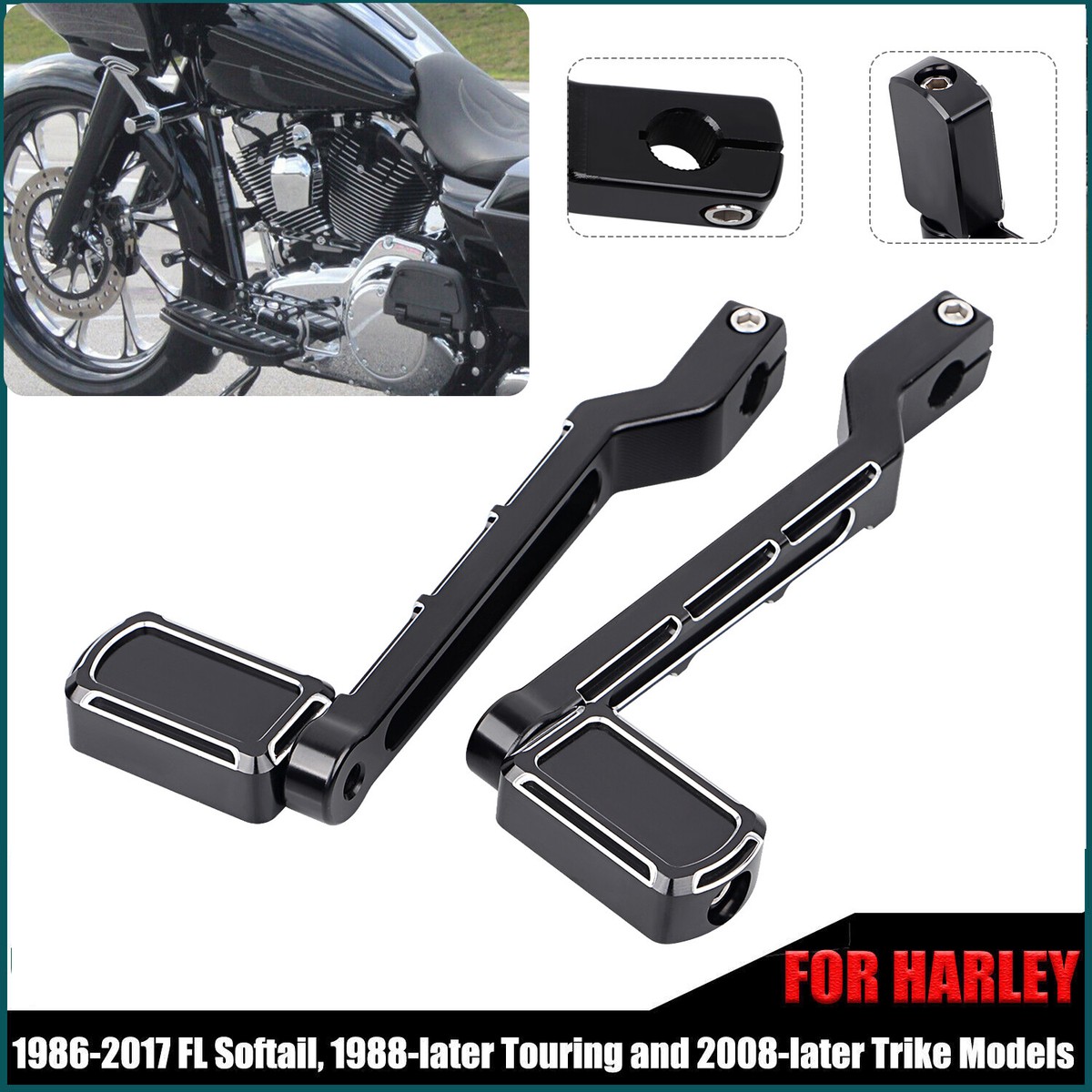 【fatboy.go.go.go】 Motorcycle Heel Toe Gear Shift Lever+Shifter Pedal Pegs Set For