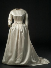 Vintage Light Champagne Wedding Dresses Scoop Neck Satin A Line Bridal Gowns