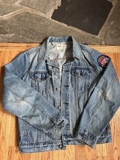 VTG Gap 1986 Blue Jean Denim Jacket Men Small Trucker Patchwork Blue