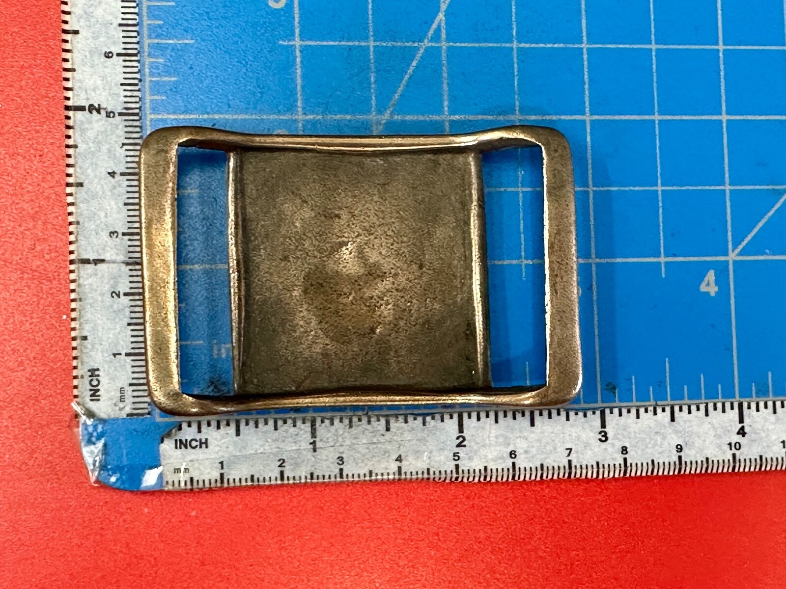 Vintage Unsigned Antique Solid Brass Rectangular … - image 8