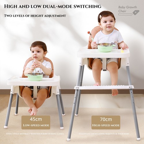 XCJump Adjustable Baby High Chair with Tray, Footrest & 5-Point Harness for 6M–6 - Picture 26 of 32