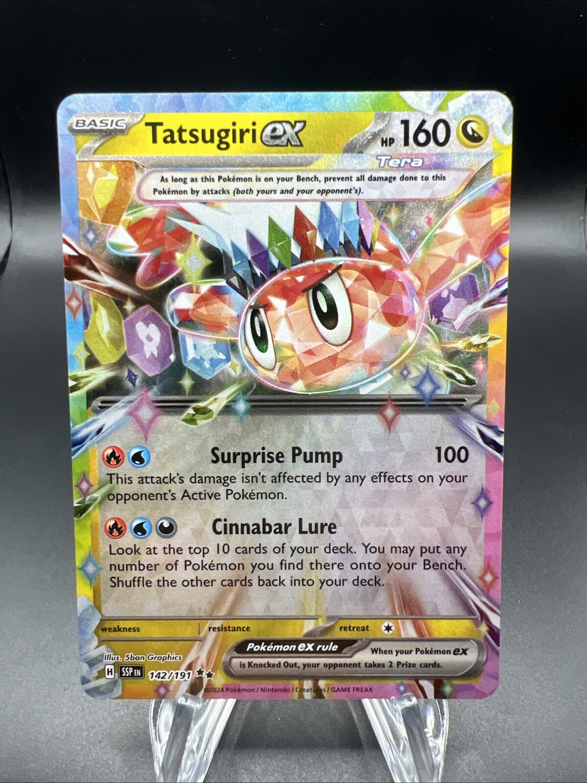 Tatsugiri ex Double Rare Holo 142/191 Pokemon Surging Sparks NM