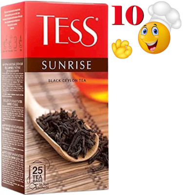 Tess Black Tea CEYLON SUNRISE 10 Boxes X 25 Tea Bags Made in Russia NO-GMO