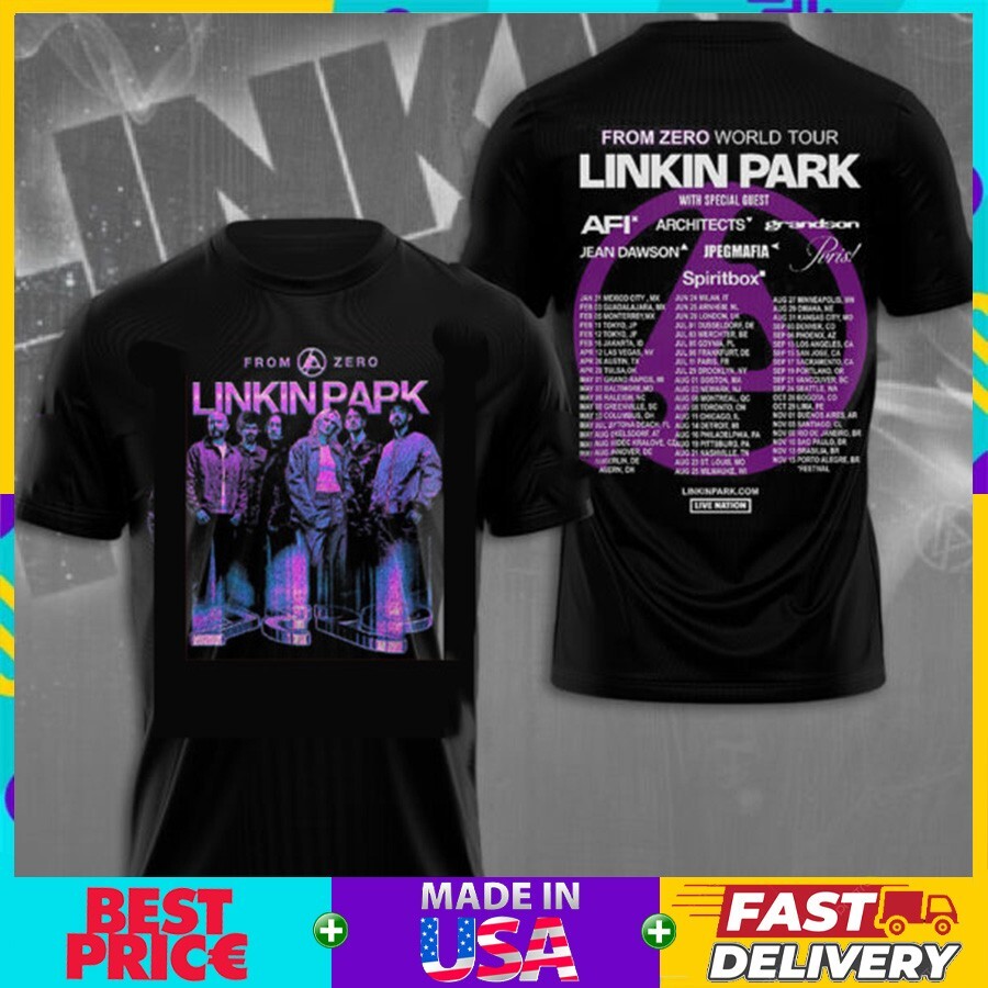 ALTRA Maglietta Linkin Park From Zero World Tour 2025 maglietta concerto Linkin Park S 3X
