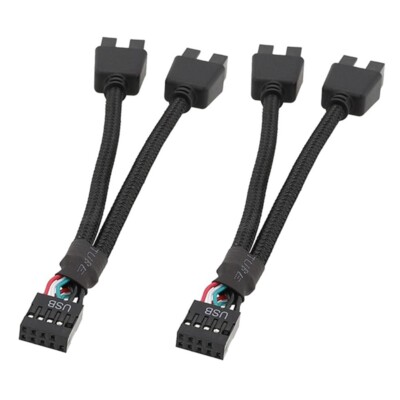 4X(2pcs Computer Motherboard USB Transfer Cable 9-Pin, 1-Female au5460-