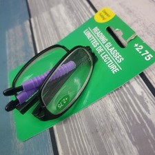 NEW Compact Folding Reading Glasses Purple Black Ultra Compact Unisex 2.75
