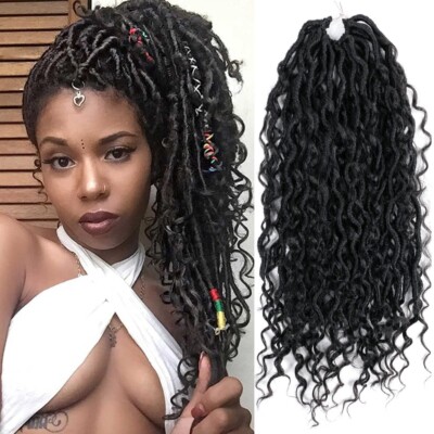 14'' Goddess Faux Locs Curly Crochet Hair  River Locs Crochet Braiding Extensions