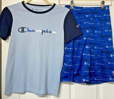 Boys Champion Multi-Color Mesh Shorts Blue Size Large/Champion Shirt Set