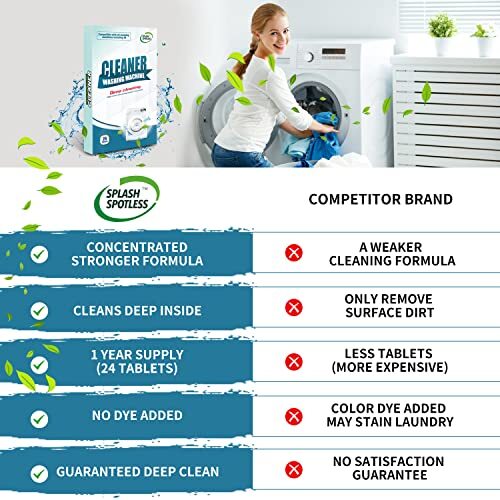Splash Spotless Washing Machine Cleaner Deep Cleaning for HE Top Load