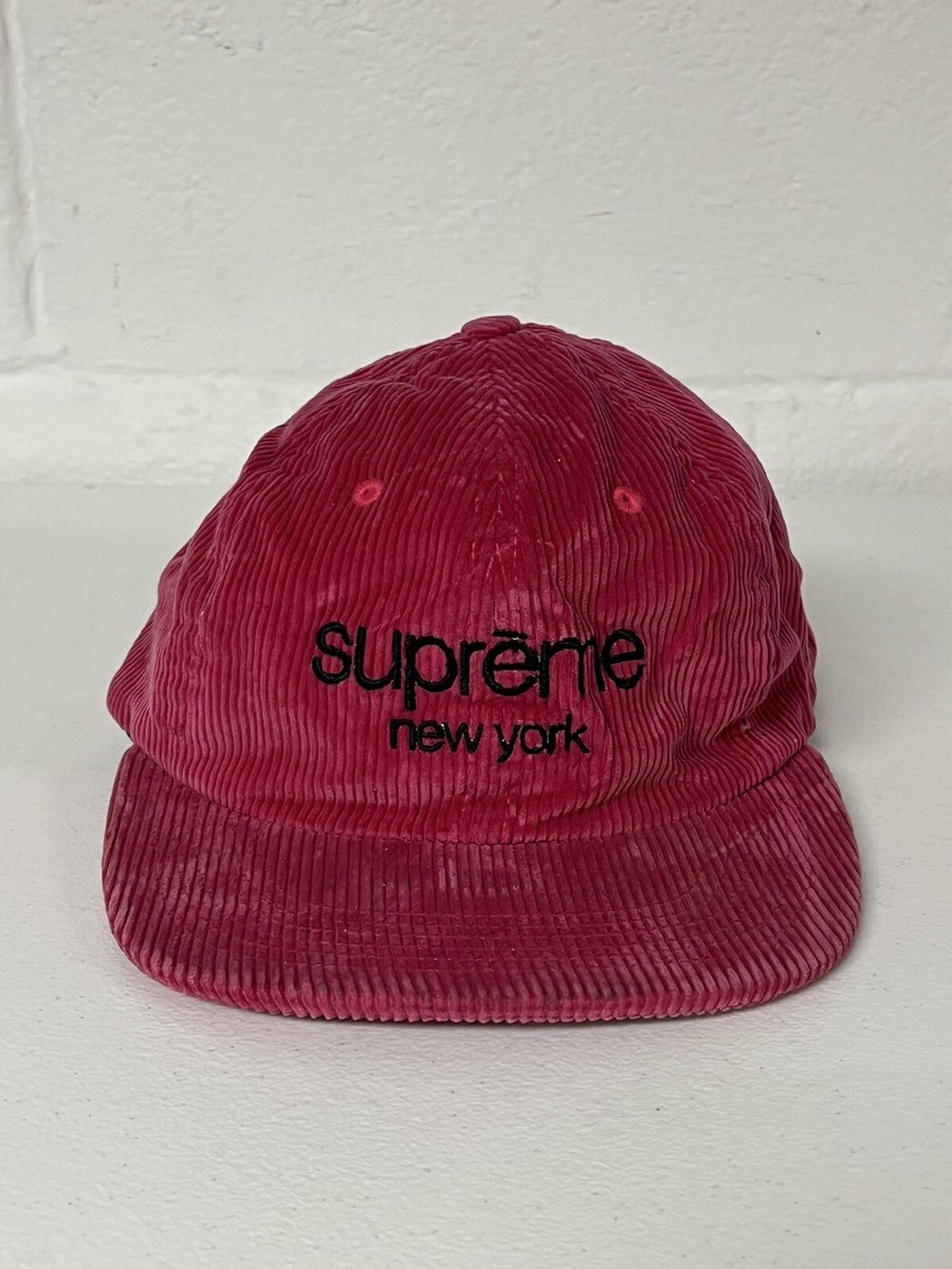帽子 2002 OLD SUPREME CORDUROY TRUCKER CAP Supreme Classic Logo Corduroy 6-Panel (FW19) - $54