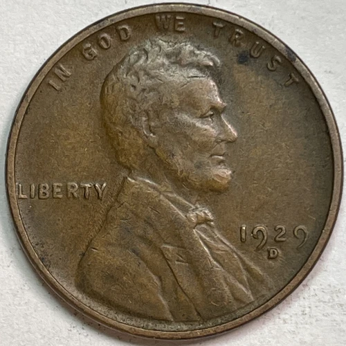 1929-D Lincoln Wheat Cent Choice Extremely Fine XF+ Coin #10624