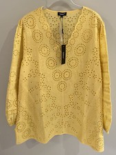 NWT Sundance Catalog By Tolani Yellow “Saylor Eyelet Blouse” Size XL $128
